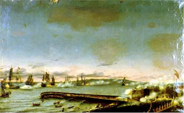 La Batalla de Santa Cruz de Tenerife de 1797 (ataque de Nelson), pintura de Francisco de Aguilar, 1848